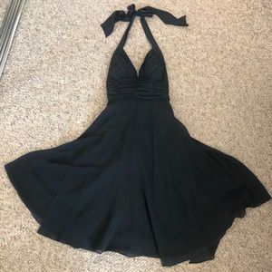 Black chiffon halter dress